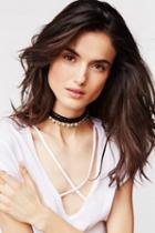 Free People Womens Dixie Coin Lace Choker