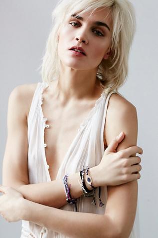 Free People Womens Wild Skies Fabric Bracelet Set