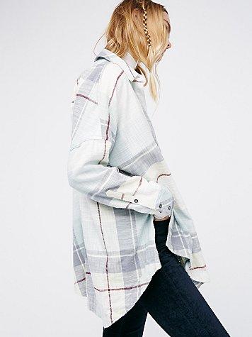 Free People Rainy Day Plaid Tunic