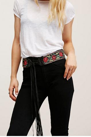 Streets Ahead Womens Wildrose Embroidered Belt