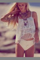 She Made Me Womens Crochet High Waisted Bottoms
