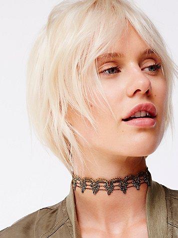 Labyrinth Metallic Lace Choker By Free People