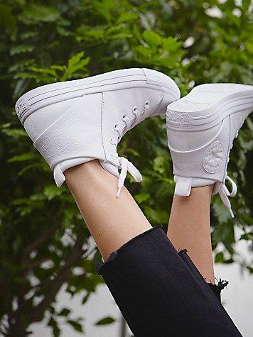 Converse Mono Leather Lace Up Sneakers