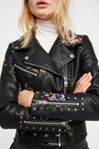 Faux Leather Embroidered Moto Jacket By Driftwood At Free People