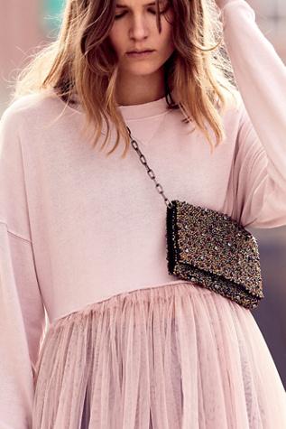 Free People Womens Firefly Beaded Crossbody