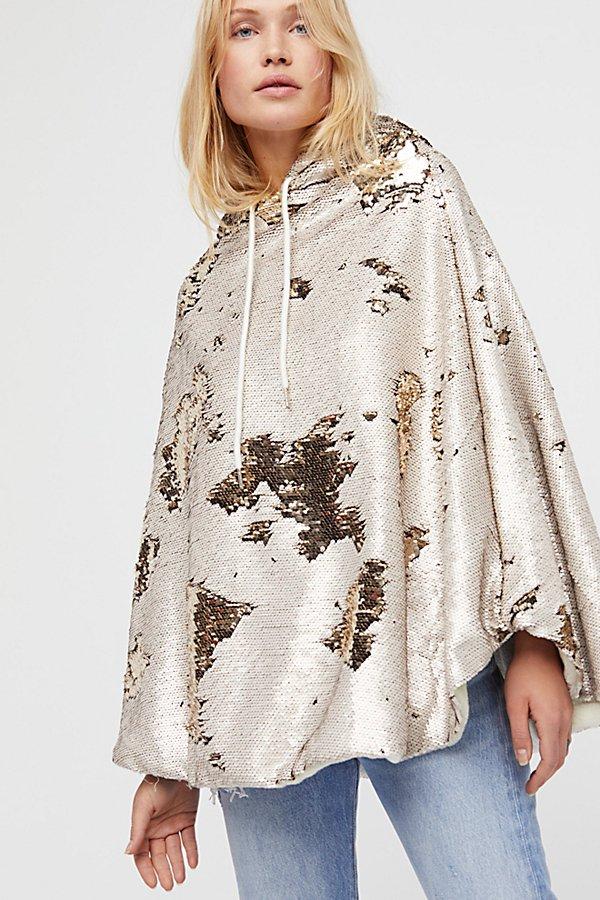 Stay Golden Sequin Poncho By Free People