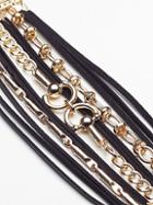 Free People Leather Wrap Chain Link Cuff