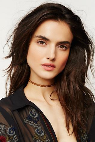 Luiny Womens Studded Leather Choker