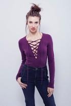Fp Collection Womens Lucky Lace Up Top