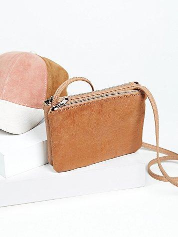 Free People Downtown Double Zip Crossbody