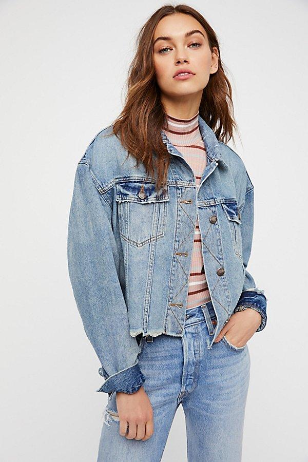 Raw Hem Denim Jacket By Free People
