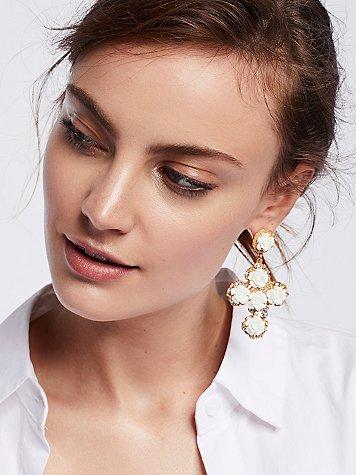 Rose Cross Statement Earrings By Vsa Designs At Free People