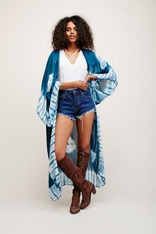 Free People Womens Spellbound Tie Dye Kimono