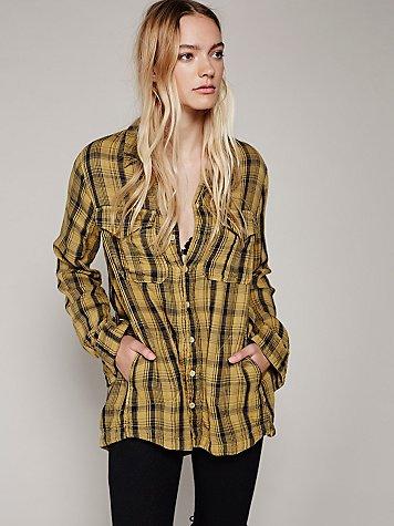 Cp Shades X Free People Lou Lou Plaid Buttondown