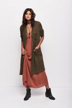 Free People Womens Sensual Military Duster