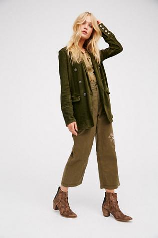 Free People Womens Long And Slim Blazer