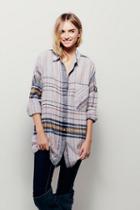 Fp Collection Womens Lrg Scale Plaid Oversize
