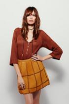 Free People Womens Piece Out Suede Mini Skirt