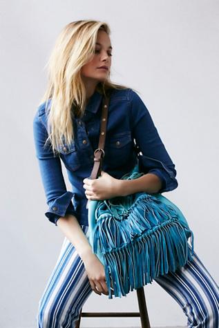 Free People Womens Salty Seas Fringe Tote