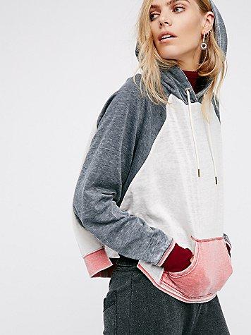 Free People Tri Color Hoodie