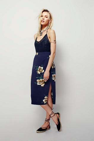 Free People Womens South City Midi Skirt