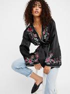 Embroidered Satin Blazer By Free People