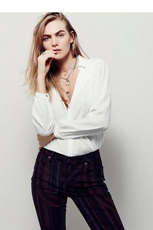 Free People Womens Mango Tree Buttondown