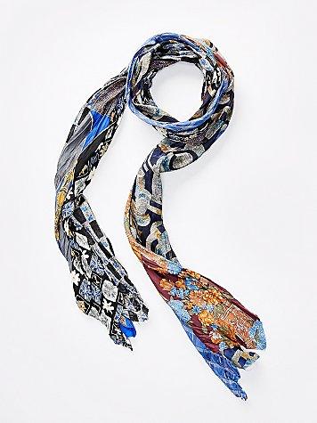 Vintage Silk Tie Skinny Scarf By Debe Dohrer