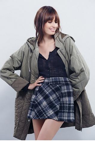 Free People Womens Zip It Plaid Mini