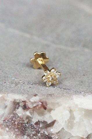 Maria Tash Jewelry Womens Diamond Flower Helix Stud