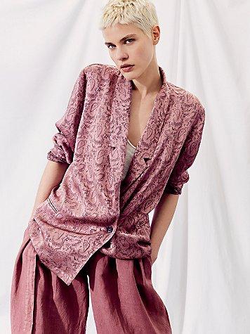 Silky Jacquard Blazer By Free People