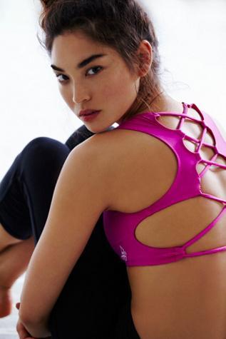 Free People Womens Lattice Back Bra