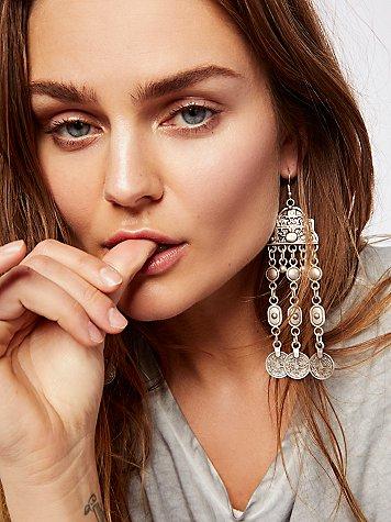 Cascading Coin Drop Earrings By Free People