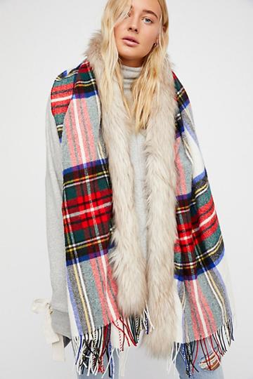 Countryside Luxe Plaid Scarf By Glen Prince For Free People