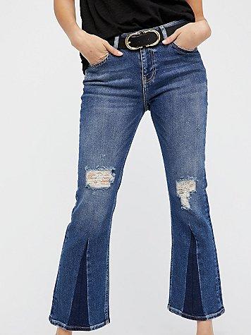 Color-blocked Crop Flare By Free People
