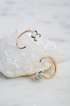 Melissa Joy Manning Womens Raw Aqua Ear Hugging Hoop