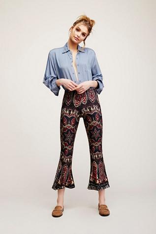 Novella Royale Womens Iris Printed Crop Flare