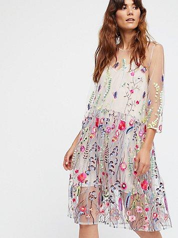 Sheer Garden Mini Dress By Free People