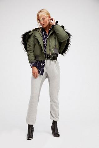 Free People Womens Cropped Flight Jacket