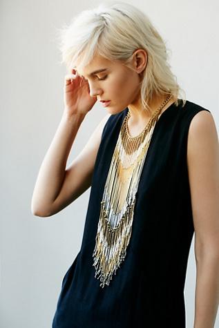 Free People Womens Desert Rains Statement Necklace
