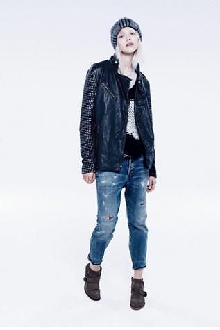 Citizens Of Humanity For Free People Womens Distressed Patched Boyfriend