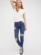 Free People Destroyed Regan Button Front Jean