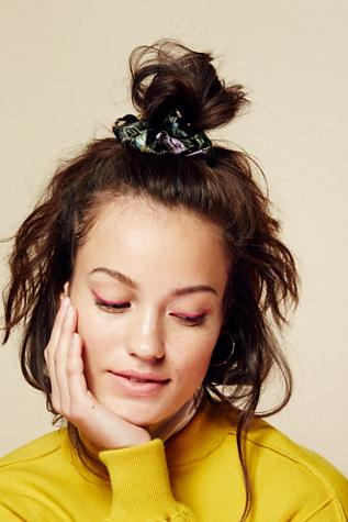Free People Womens Silk Brocade Scrunchie