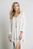Free People Womens Easy Cable V Neck Pullover