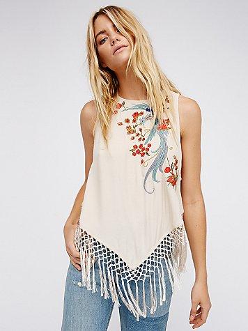 Love Birds Fringe Top By Free People