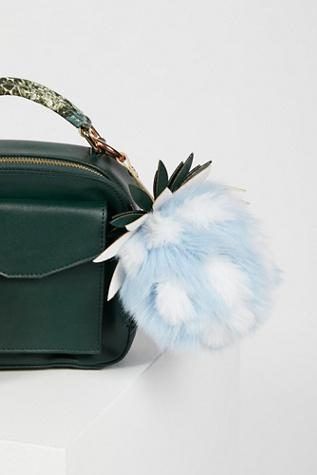 Pineapple Faux Fur Bag Charm By Free People