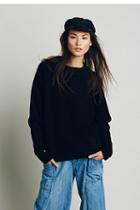 Free People Womens Bubble Crew Neck Pullover