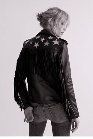 Understated Leather Womens Metallic Night Jacket