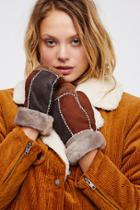 Tundra Patchwork Shearling Mittens By Ricardo B.h. At Free People