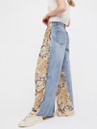 Coming And Going Printed Wide Leg Jeans By We The Free At Free People